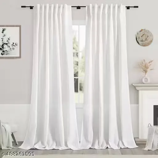Solid Pattern Curtains for Window and Door Pack Of 1